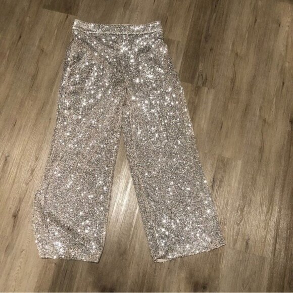 Banana Republic Women’s High Rise Wide Leg Sequin Pants - Size Large - Picture 3 of 11
